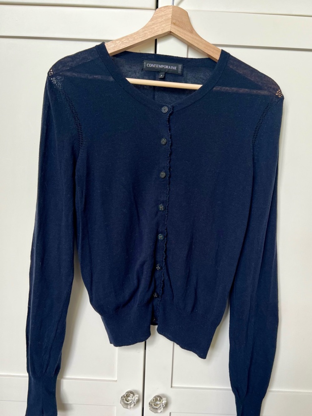 Simons navy cotton summer cardigan -S